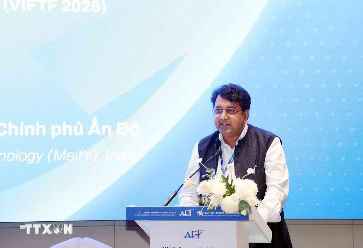 Ông Ajit Kumar, Bộ Điện tử và Công nghệ thông tin Ấn Độ, phát biểu tại Diễn đàn