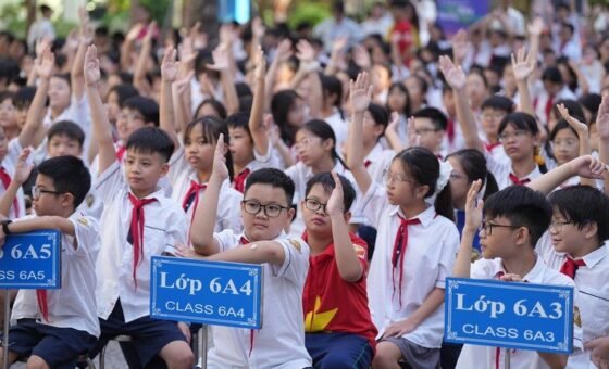 Học sinh tham gia chương trình an toàn trên không gian mạng