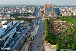 Hà Nội rào chắn đường Cổ Linh để thi công đường trên cao kết nối cao tốc Hà Nội - Hải Phòng