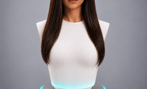 Robot Echo Mila dạng để bàn trong ảnh sản phẩm Realbotix công bố