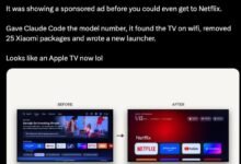 Bài đăng của Gathin so sánh giao diện Android TV trước và sau khi dùng AI hỗ trợ