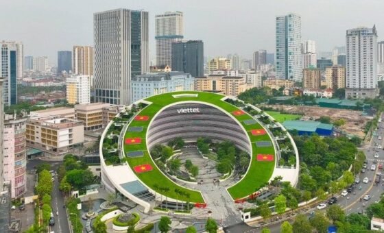 Cảnh quan đô thị với các tòa nhà cao tầng